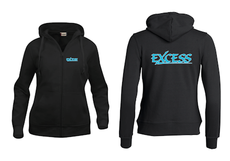 Svart Dam HOODJACKA "EXCESS"  turkos v.bröst & rygg