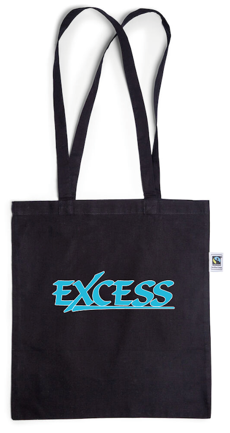 Svart Bomullskasse Fair Trade "EXCESS" turkos