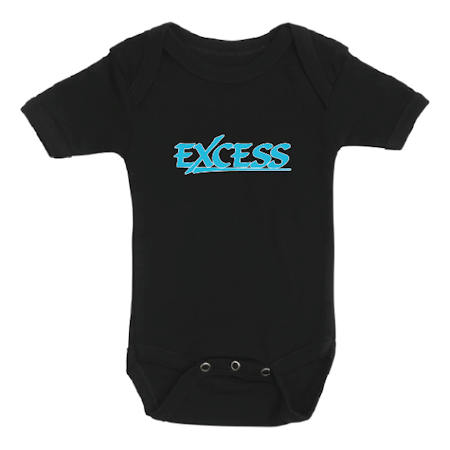 Svart Body Kort Ärm "EXCESS" turkos