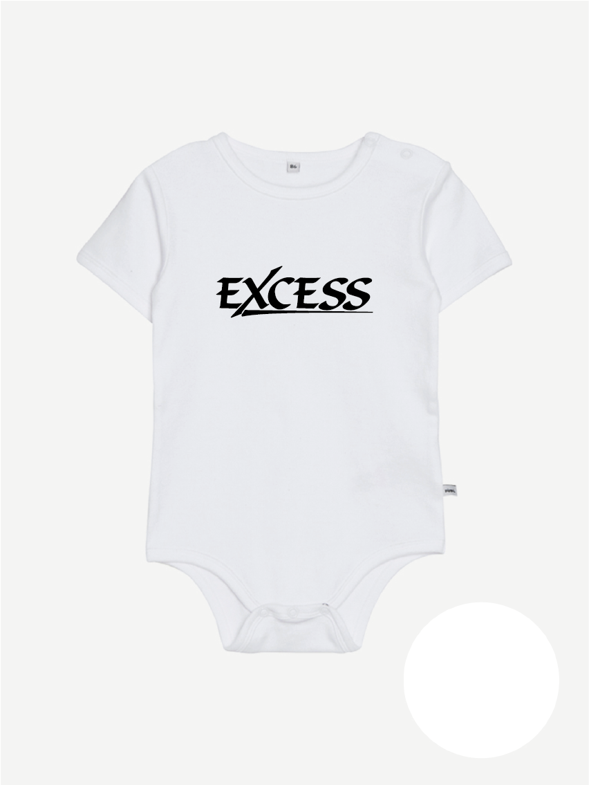 Vit Body Kort Ärm "EXCESS" svart