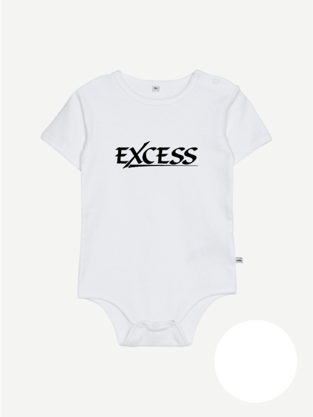 Vit Body Kort Ärm "EXCESS" svart