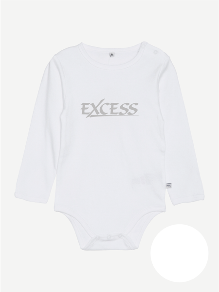 Vit Body Lång Ärm "EXCESS" grå