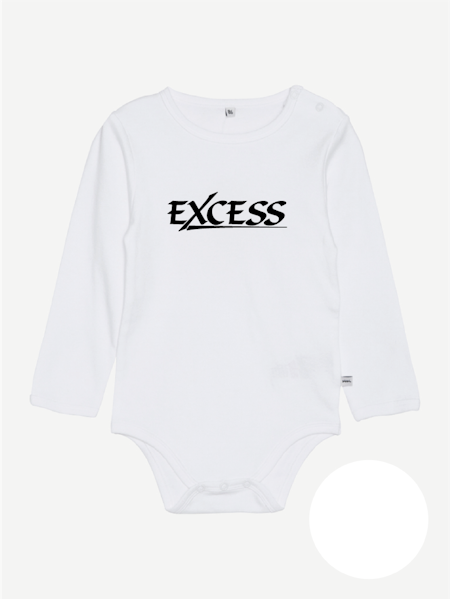 Vit Body Lång Ärm "EXCESS" svart