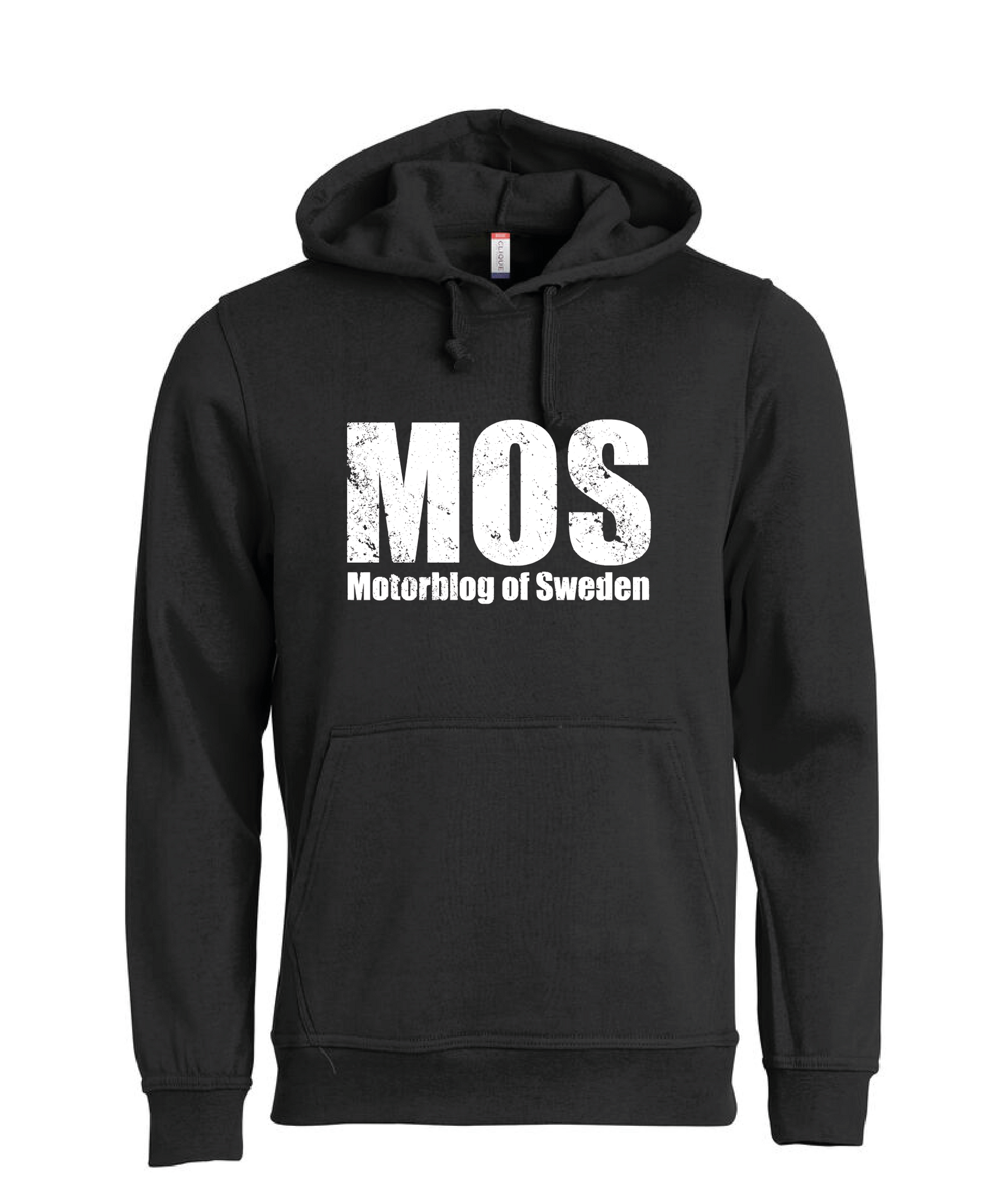 Svart HOODTRÖJA "MOS" stor fram
