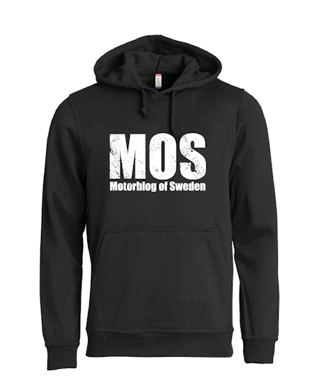 Svart HOODTRÖJA "MOS" stor fram