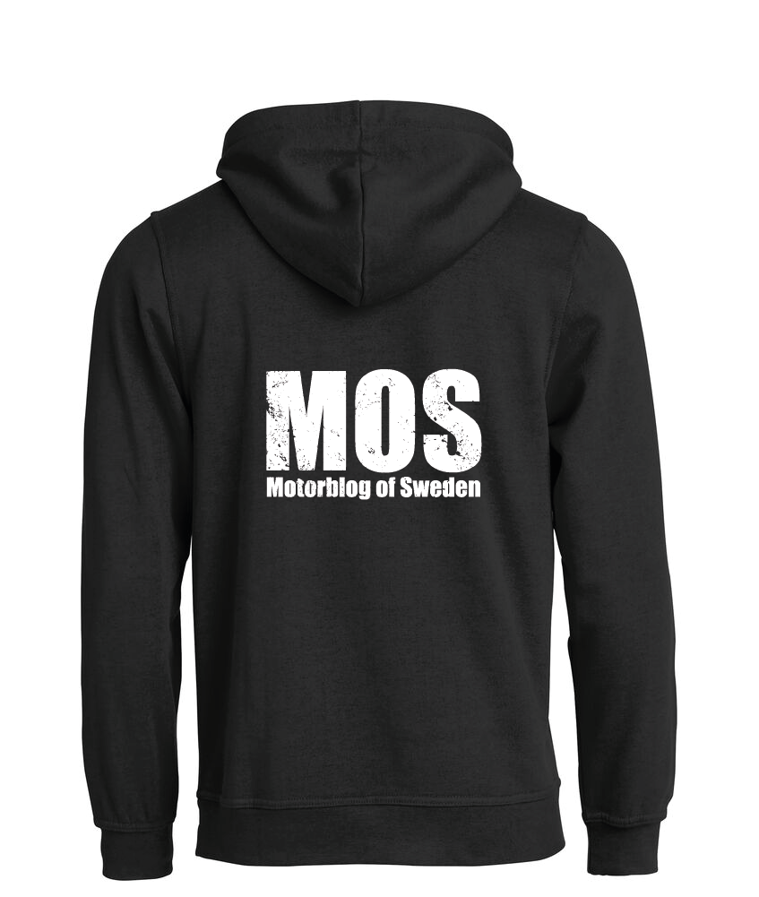 Svart HOODTRÖJA "MOS" stor rygg