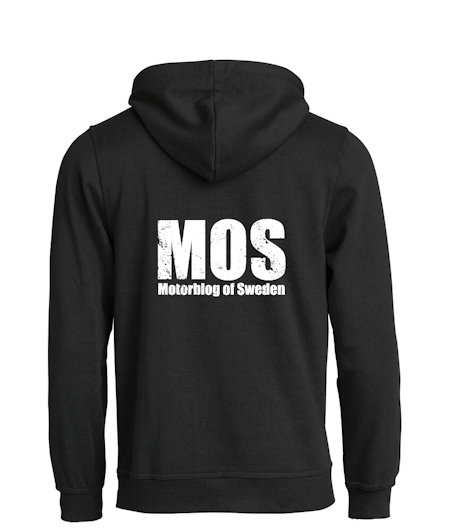 Svart HOODTRÖJA "MOS" stor rygg
