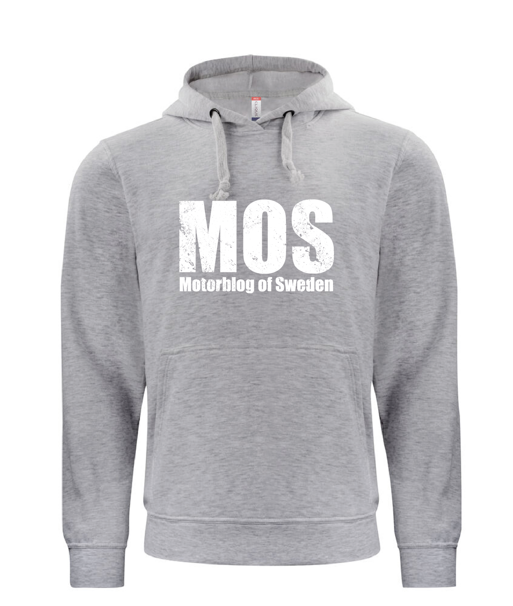 Grå HOODTRÖJA "MOS" stor fram
