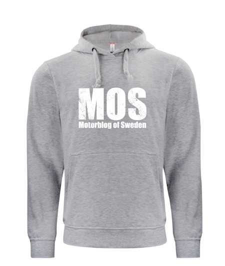 Grå HOODTRÖJA "MOS" stor fram