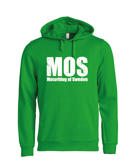 Grön HOODTRÖJA "MOS" stor fram