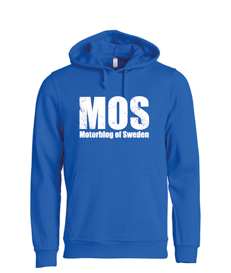 Blå HOODTRÖJA "MOS" stor fram