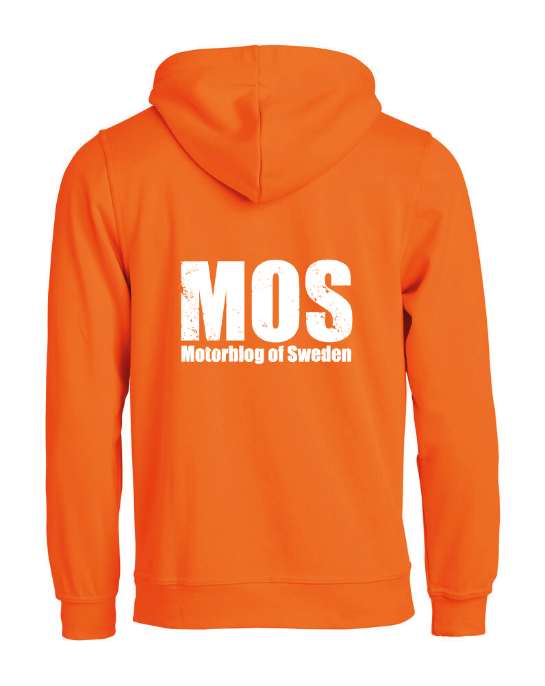 Orange HOODTRÖJA "MOS" stor rygg