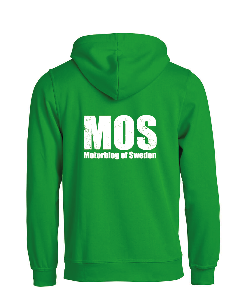Grön HOODTRÖJA "MOS" stor rygg