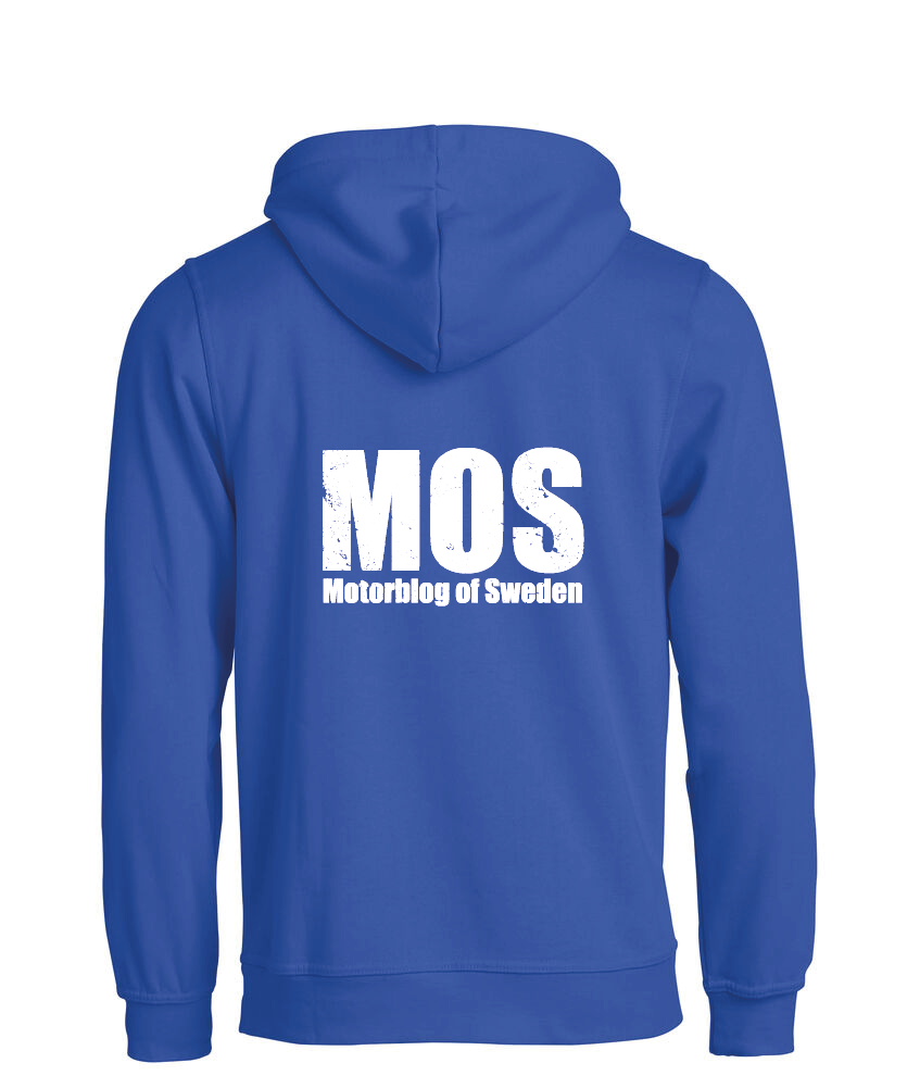 Blå HOODTRÖJA "MOS" stor rygg