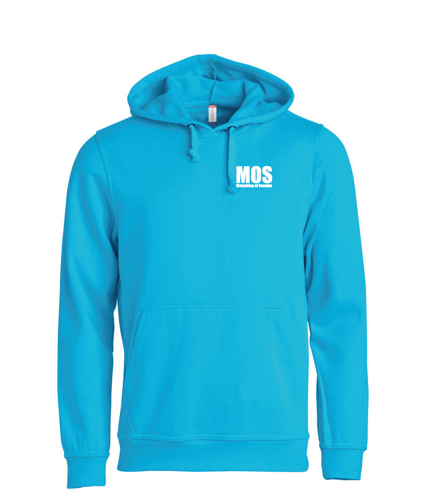Turkos HOODTRÖJA "MOS" liten fram