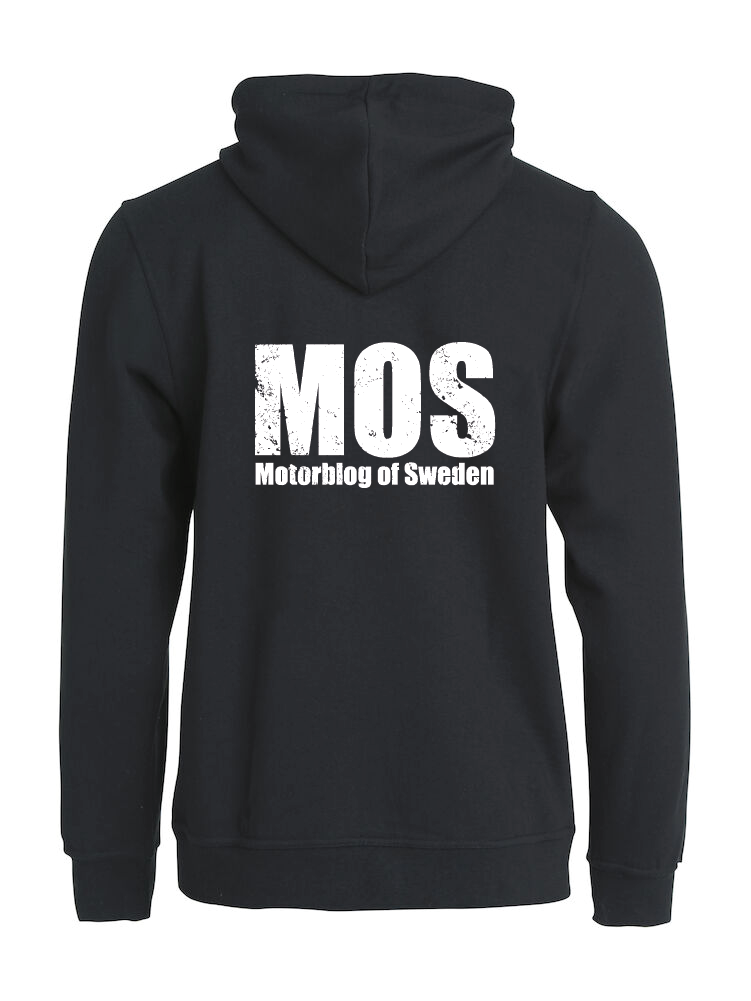 Svart HOODJACKA "MOS" rygg