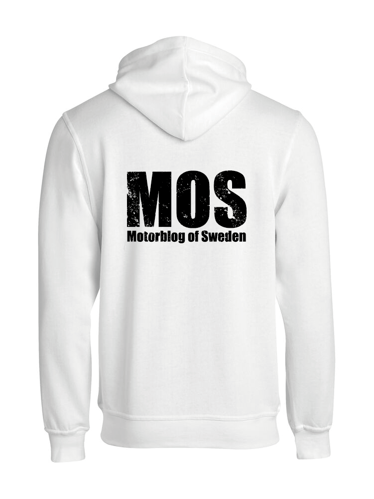 Vit HOODJACKA "MOS" rygg