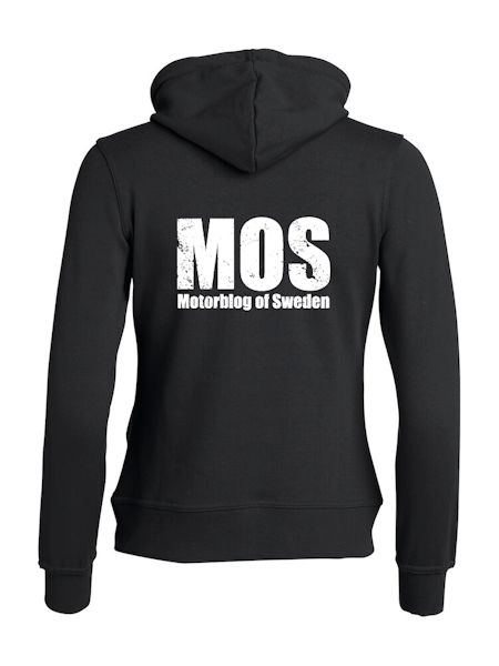 Svart Dam Hoodjacka "MOS" rygg