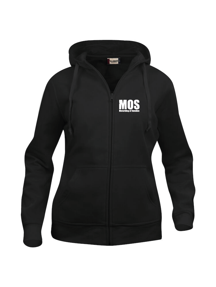 Svart Dam Hoodjacka "MOS" fram