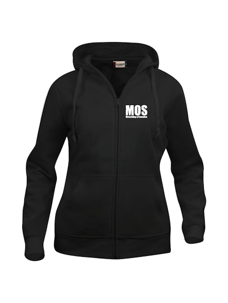 Svart Dam Hoodjacka "MOS" fram