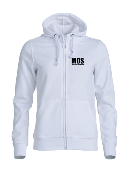 Vit Dam Hoodjacka "MOS" fram