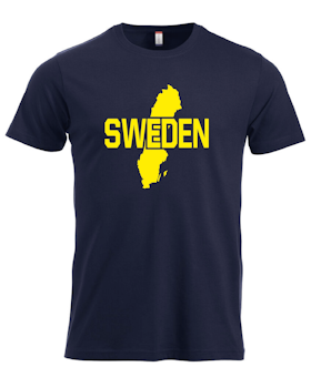 Marinblå T-shirt "SWEDEN"
