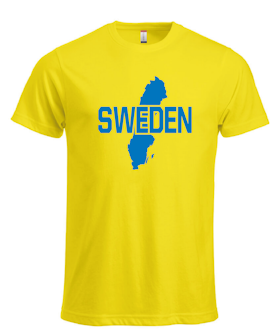 Gul T-shirt "SWEDEN"