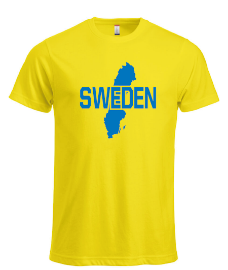 Gul T-shirt "SWEDEN"