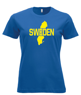 Blå Dam T-shirt "SWEDEN"