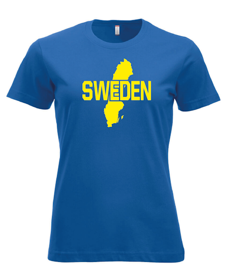 Blå Dam T-shirt "SWEDEN"