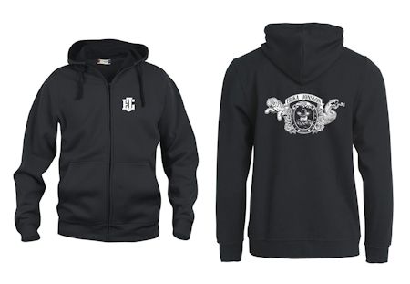 Svart HOODJACKA "Tiger" Fram & Rygg