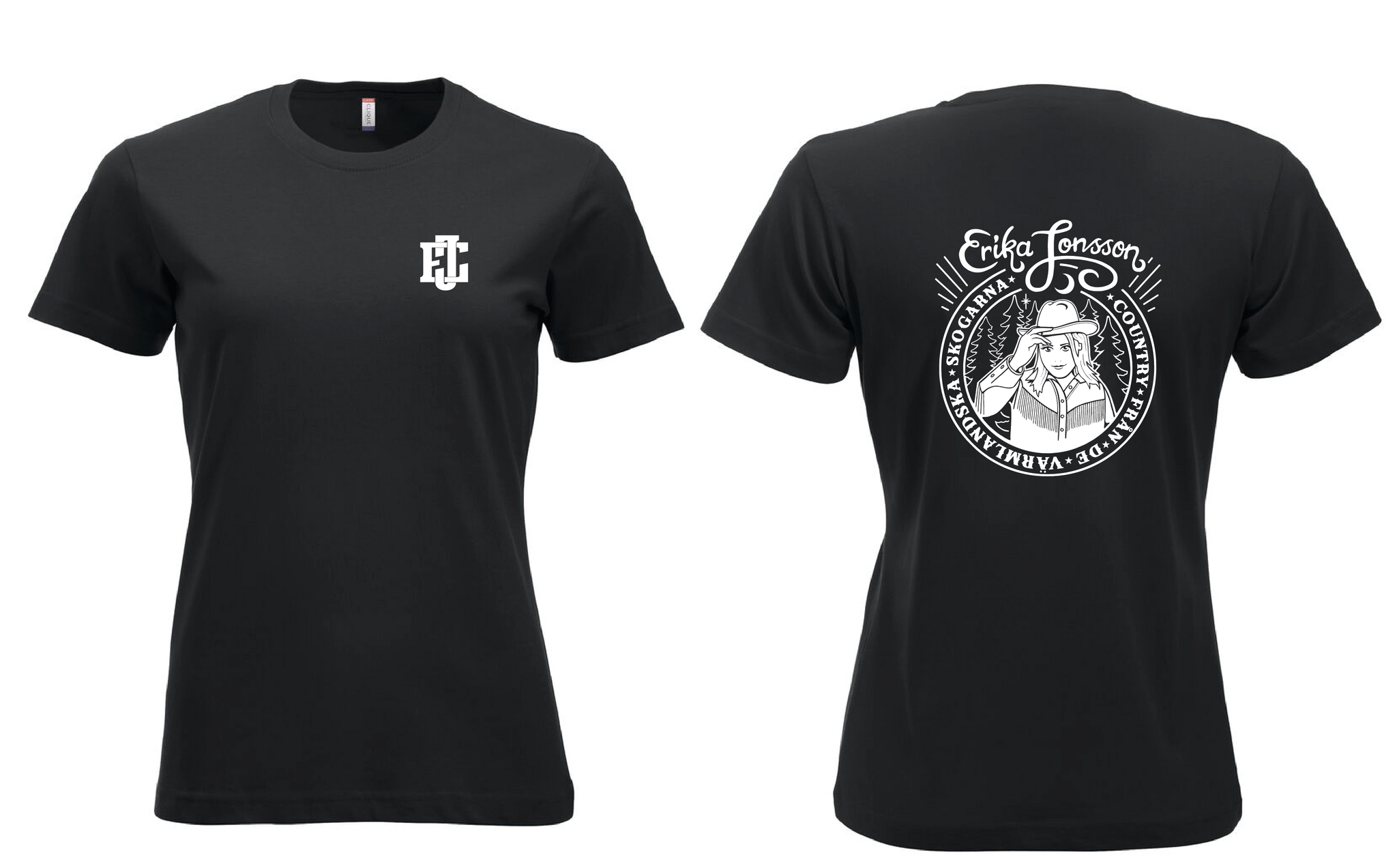 Svart Dam T-shirt "Country"