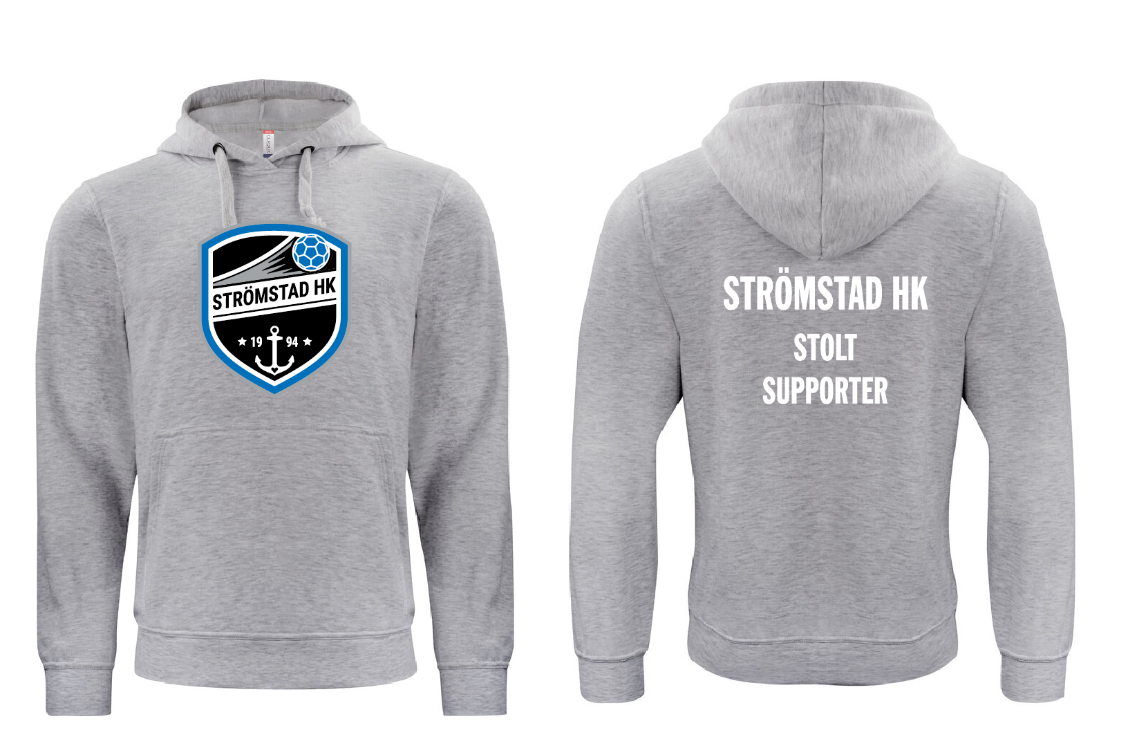 Grå HOODTRÖJA "SHK Stolt Supporter"