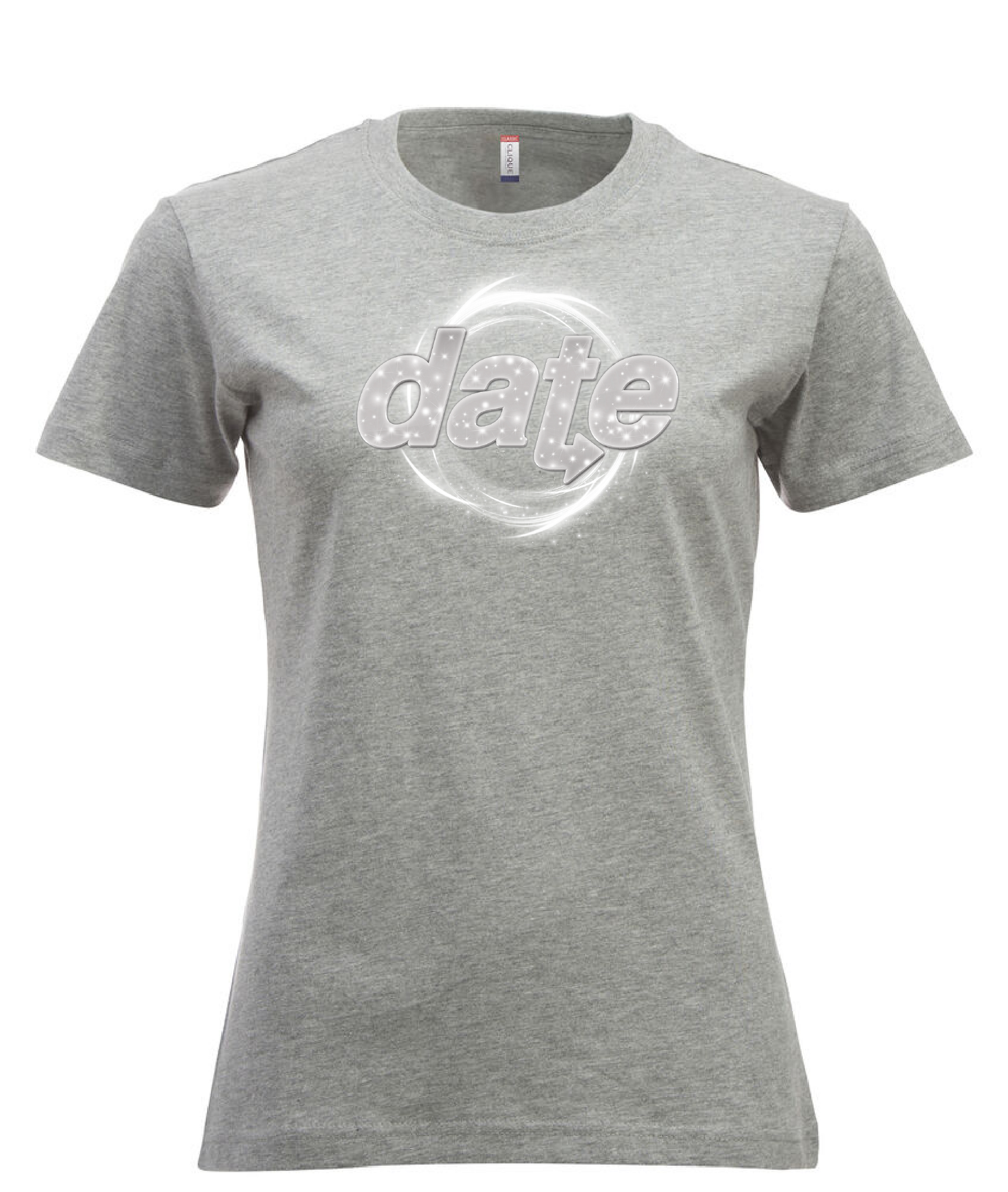 Grå Dam T-shirt "DATE Virvel"
