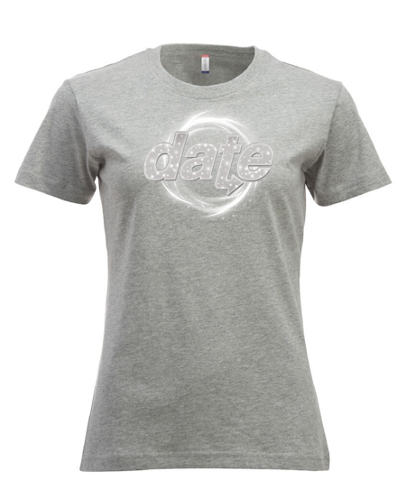 Grå Dam T-shirt "DATE Virvel"