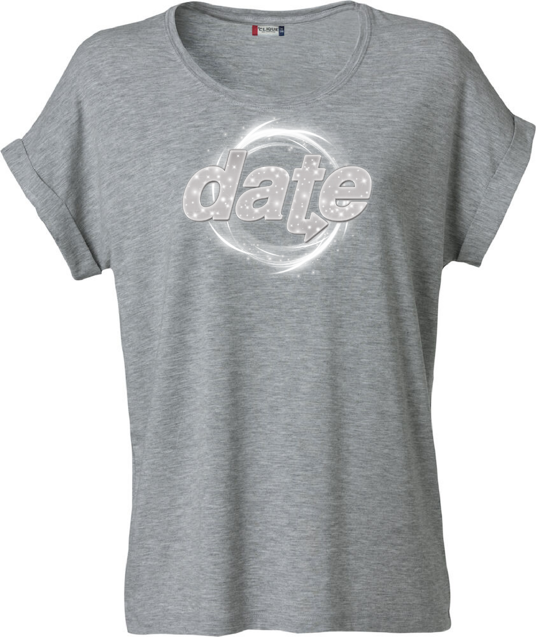 Grå Dam T-shirt Katy "DATE Virvel"