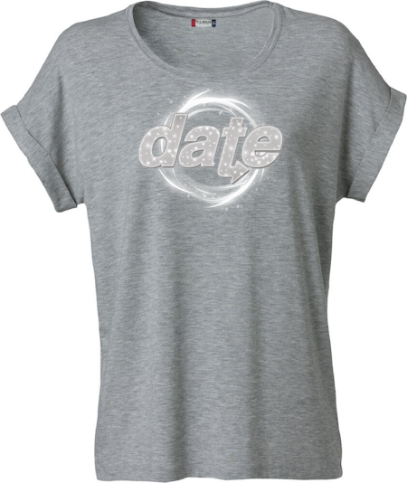 Grå Dam T-shirt Katy "DATE Virvel"