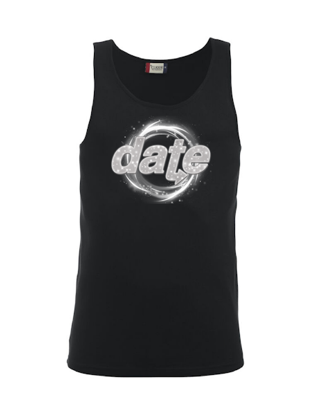 Svart Tank Top "DATE Virvel"
