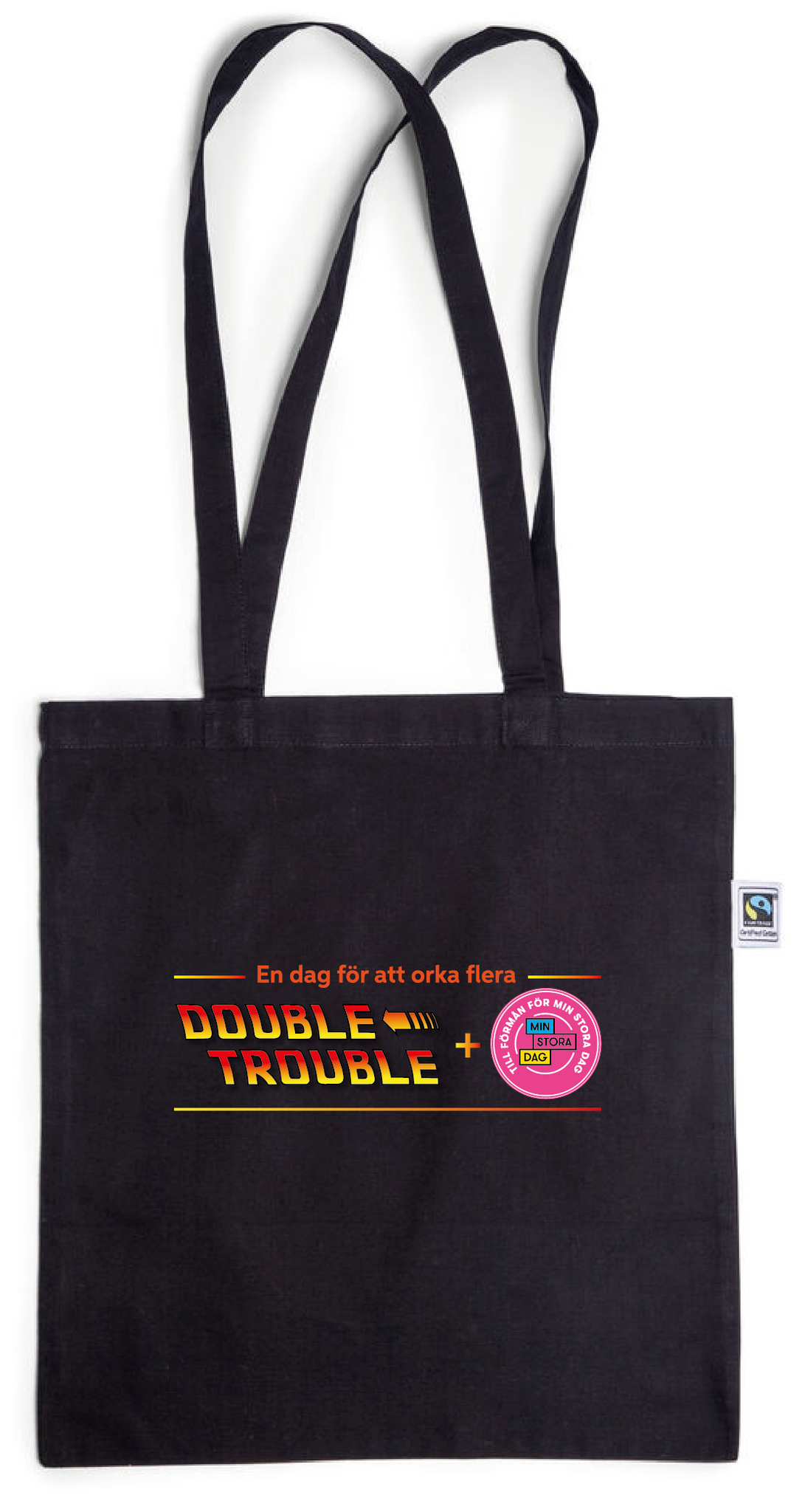 Svart Bomullskasse Fair Trade "Double Trouble"