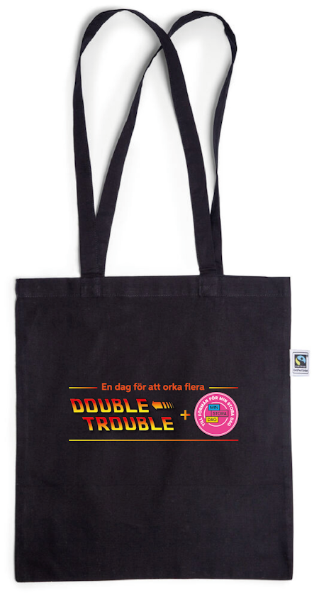 Svart Bomullskasse Fair Trade "Double Trouble"