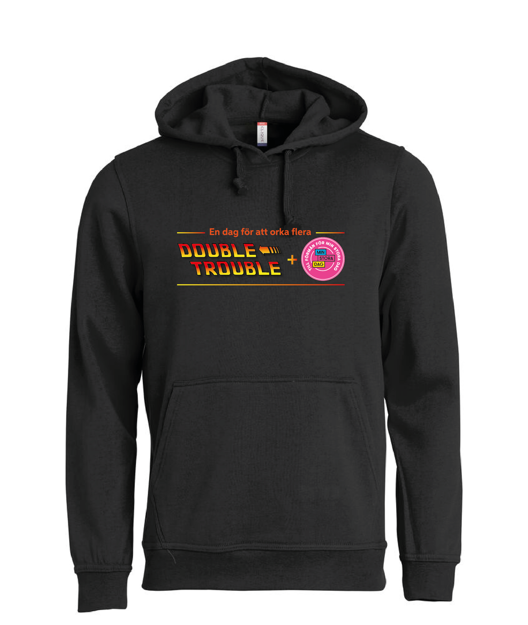 Svart HOODTRÖJA "Double Trouble"