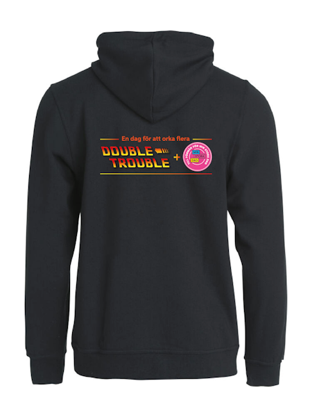 Svart HOODJACKA "Double Trouble" rygg