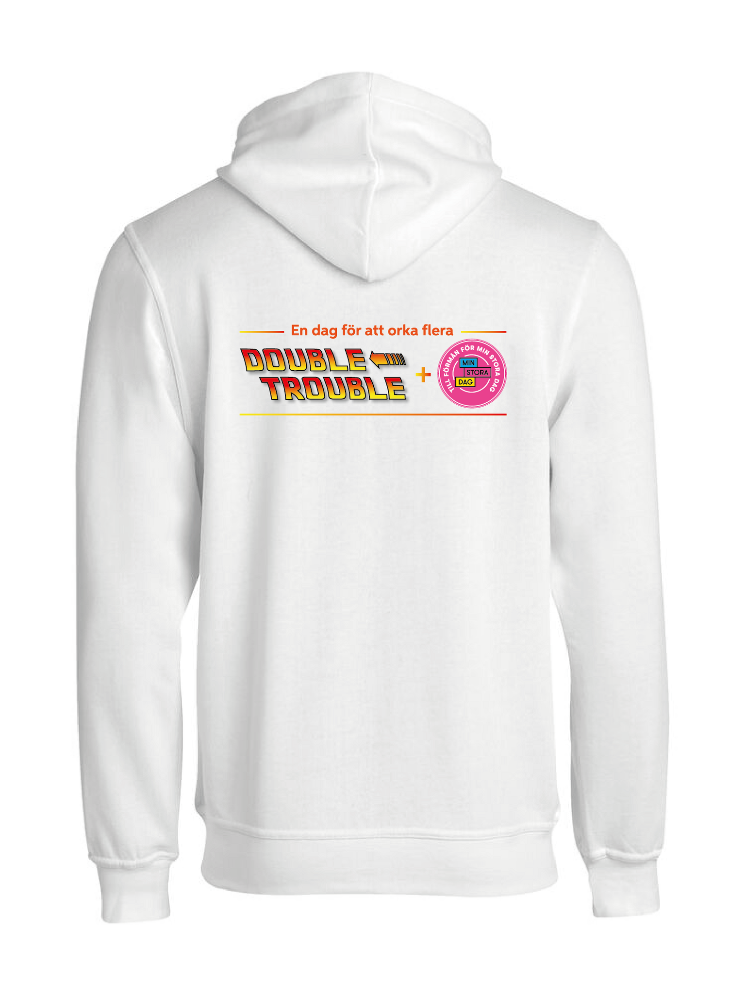 Vit HOODJACKA "Double Trouble" rygg