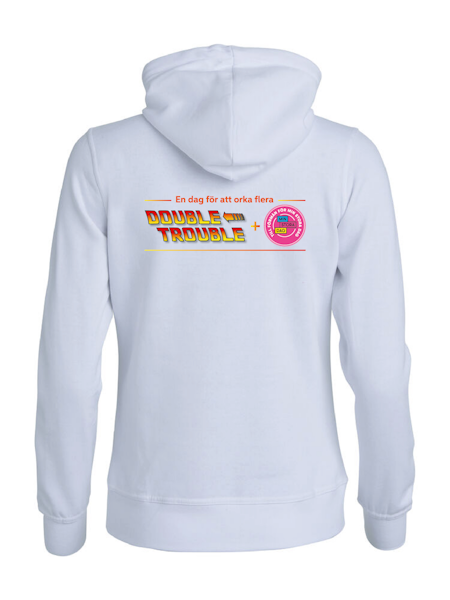 Vit Dam Hoodjacka "Double Trouble" rygg