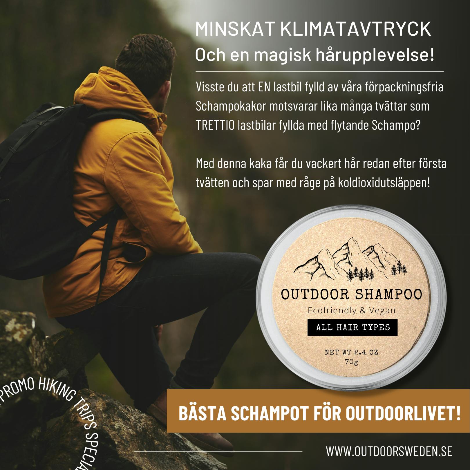 Outdoor Shampoo 70 g, 3 in 1; Schampo, Balsam & Tvål