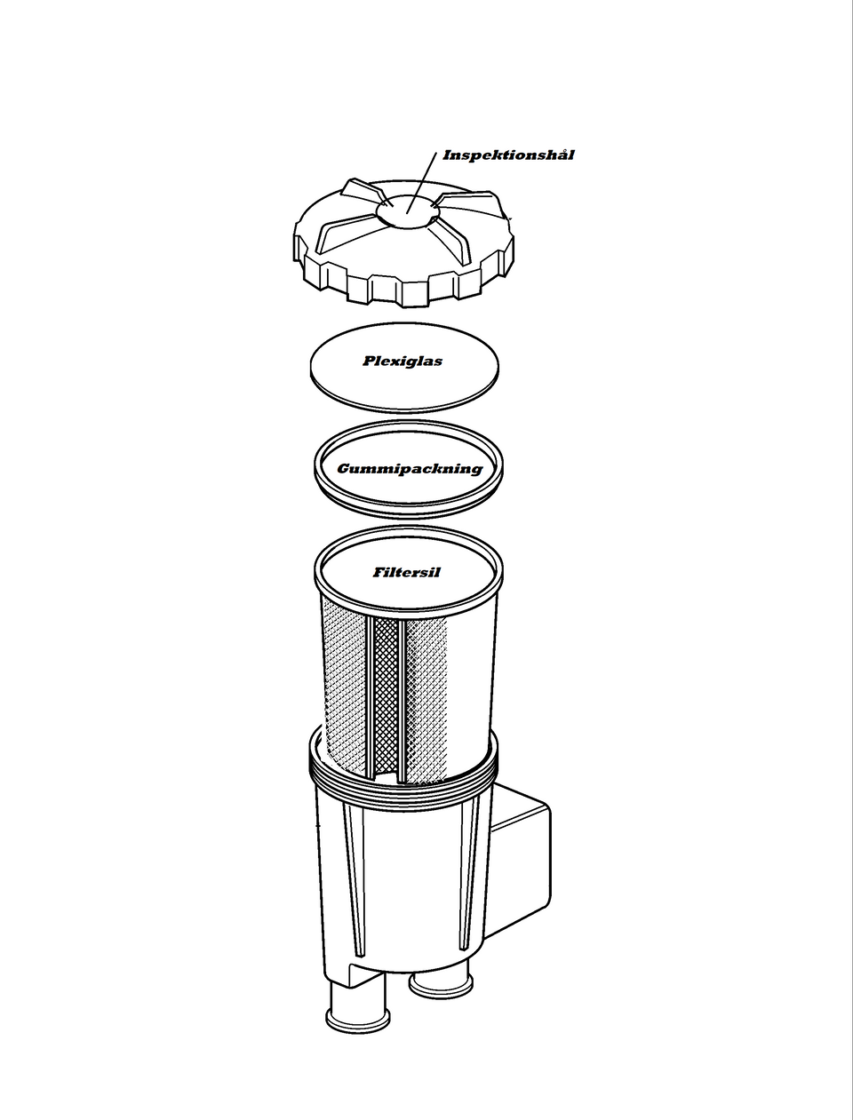 "X-Ray plastic" sjövattenfilterlock Vattenfilterlock "X-ray aluminium" med inspektions hål - ersätter Volvo penta 21863984 och 842722