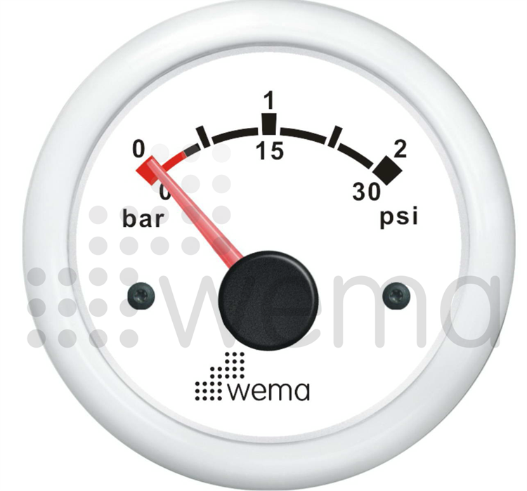 Turbotrycksmätare 2 bar - vit
