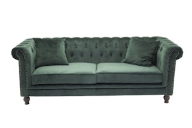 Velvet 3-sits soffa sammet grön