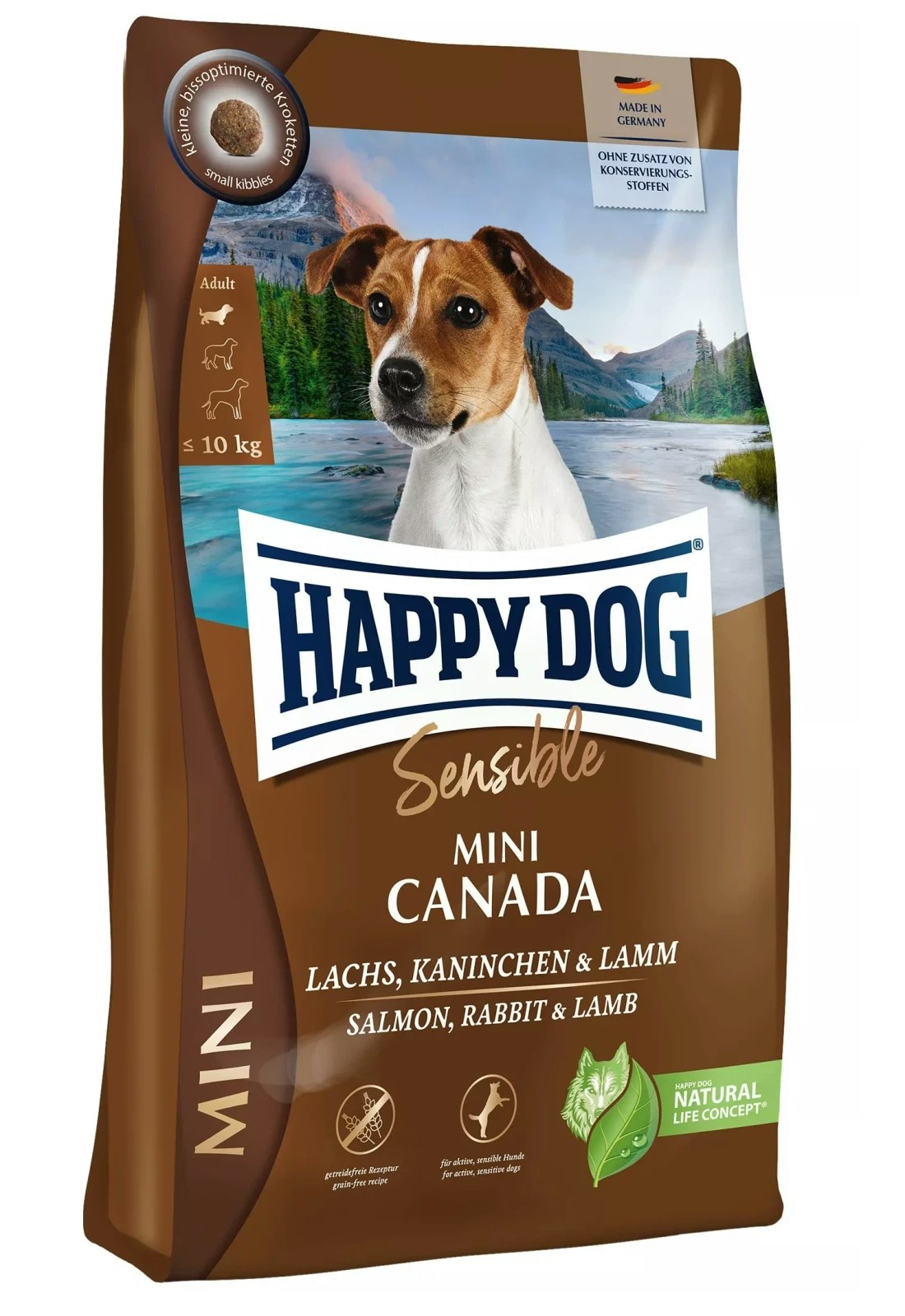 Happy Dog Sensible Mini Canada 800g M/Laks, Lam, Kanin & Egg