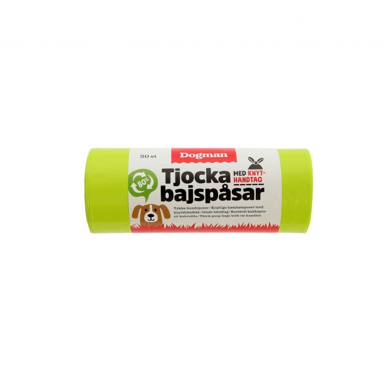 Dogman Hundeposer med håndtak 50p Limegrønn
